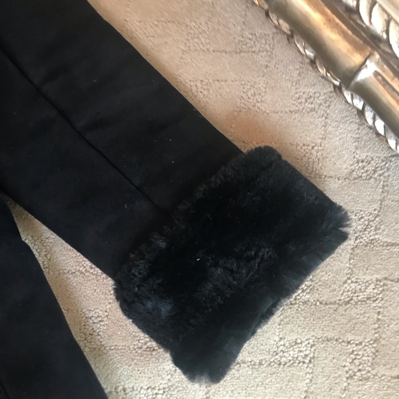 Ann Taylor black coat faux fur, suede feel Medium size - Picture 8 of 12